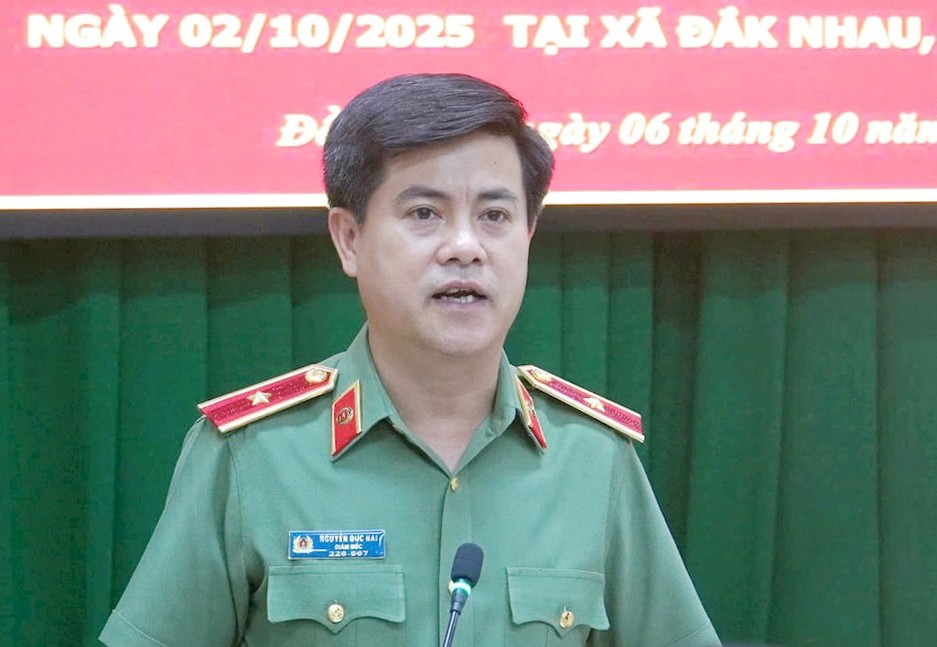 Thiếu tướng Nguyễn Đức Hải thông tin tại họp báo.