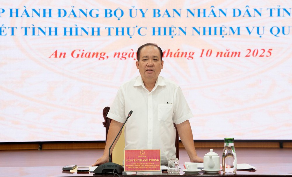 Phó Bí thư Thường trực Đảng ủy, Phó Chủ tịch Thường trực UBND tỉnh Nguyễn Thanh Phong phát biểu kết luận hội nghị Phó Bí thư Thường trực Đảng ủy, Phó Chủ tịch Thường trực UBND tỉnh Nguyễn Thanh Phong phát biểu kết luận hội nghị