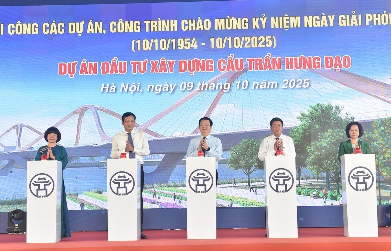 Hà Nội khởi công xây dựng cầu Trần Hưng Đạo bắc qua sông Hồng