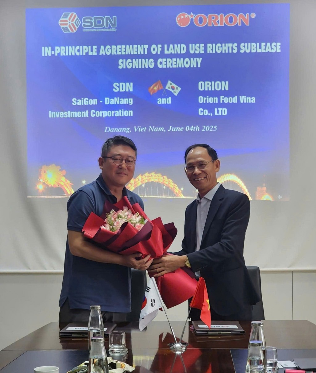 Lễ ký kết giữa SDN và ORION (Hàn Quốc) tại Khu Công nghiệp Liên Chiểu, TP Đà Nẵng