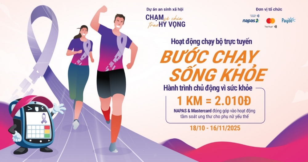 Giải chạy trực tiếp phát động tại các trường, mỗi km sẽ tương ứng với 20.100 đồng ủng hộ vào chương trình Napas, Mastercard và Payoo trao tặng gói tầm soát ung thư và xét nghiệm HPV cho phụ nữ yếu thế