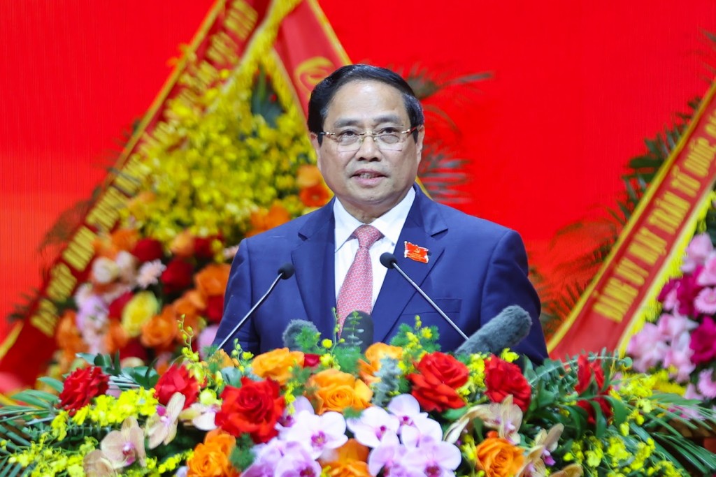 Thủ tướng Phạm Minh Chính nhiệt liệt chào mừng và gửi đến các đồng chí đại biểu, khách quý lời chào trân trọng, những tình cảm nồng ấm và lời chúc mừng tốt đẹp nhất - Ảnh: VGP/Nhật Bắc Thủ tướng Phạm Minh Chính nhiệt liệt chào mừng và gửi đến các đồng chí đại biểu, khách quý lời chào trân trọng, những tình cảm nồng ấm và lời chúc mừng tốt đẹp nhất - Ảnh: VGP/Nhật Bắc