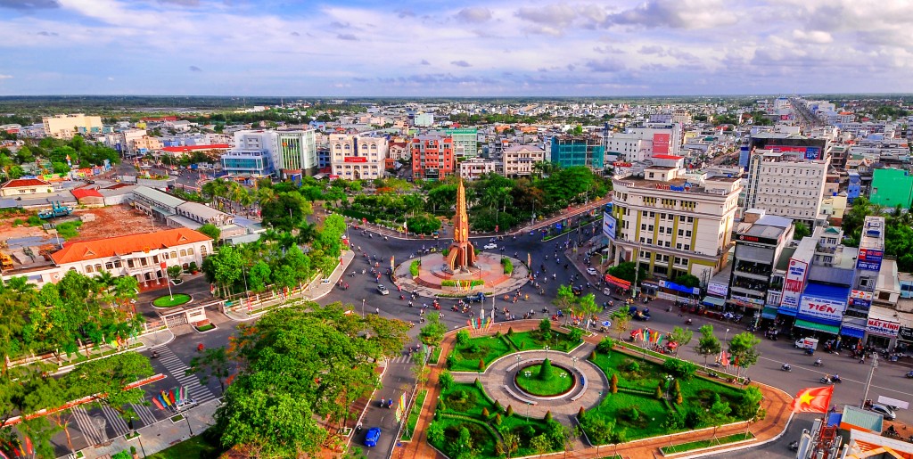 Một góc trung tâm Cà Mau nhìn từ trên cao