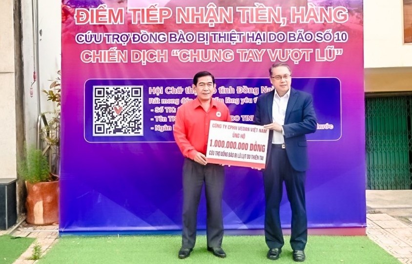 Vedan Việt Nam ủng hộ 1 tỷ đồng cùng bà con khắc phục hậu quả bão lũ