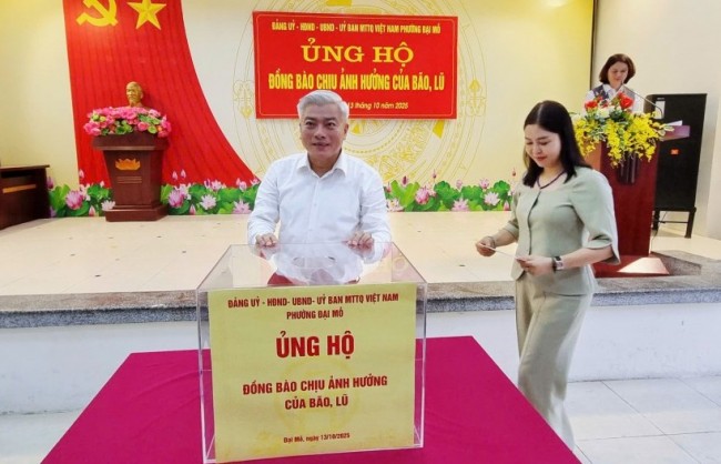 Phường Đại Mỗ phát động ủng hộ đồng bào bị ảnh hưởng bão, lũ