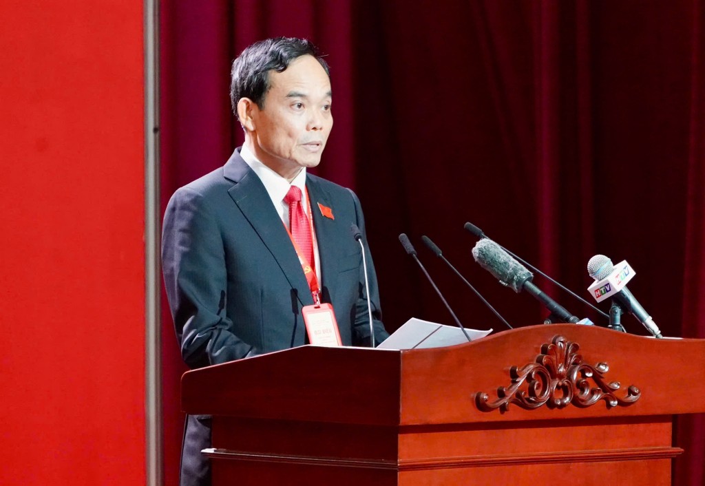 Bí thư Thành ủy TP Hồ Chí Minh Trần Lưu Quang phát biểu khai mạc Đại hội đại biểu Đảng bộ TP Hồ Chí Minh lần thứ I