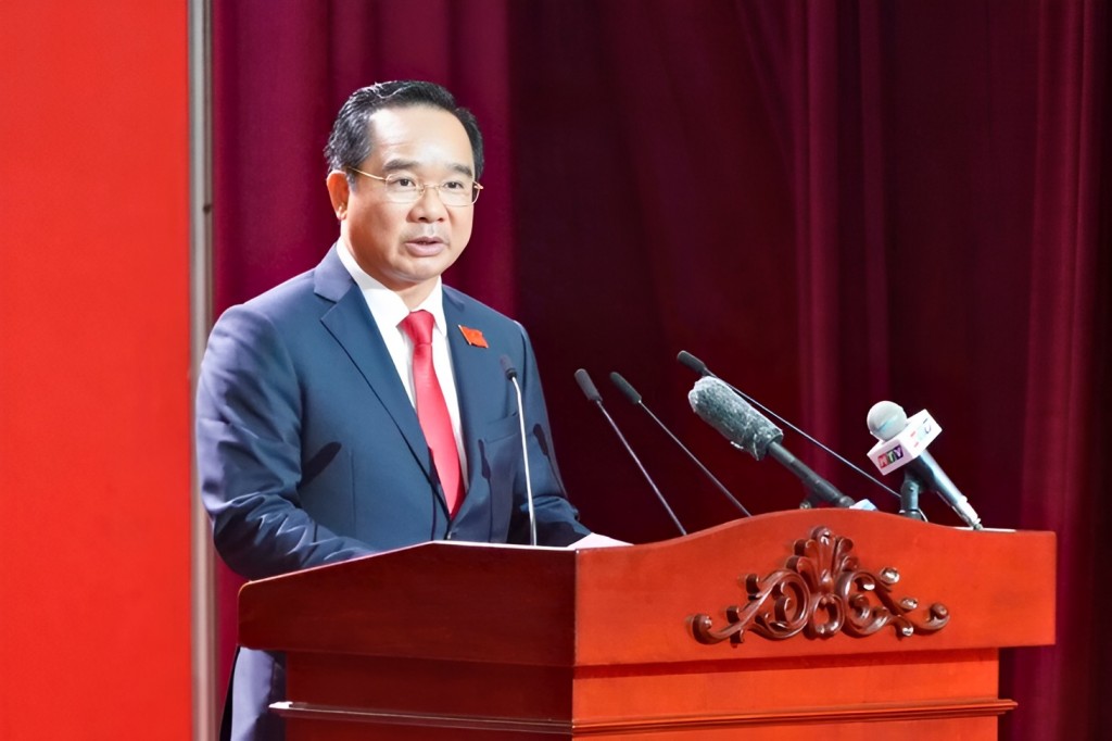Nguyễn Văn Được, Ủy viên Trung ương Đảng, Phó Bí thư Thành ủy, Chủ tịch UBND TP.HCM. Ảnh: BTC Đại hội