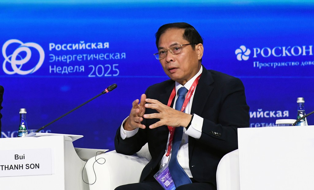 Phó Thủ tướng Bùi Thanh Sơn thông tin đến các đại biểu về mục tiêu tổng quát của Việt Nam đến năm 2030, tầm nhìn đến năm 2045 là bảo đảm vững chắc an ninh năng lượng quốc gia - Ảnh: VGP/Hải Minh Phó Thủ tướng Bùi Thanh Sơn thông tin đến các đại biểu về mục tiêu tổng quát của Việt Nam đến năm 2030, tầm nhìn đến năm 2045 là bảo đảm vững chắc an ninh năng lượng quốc gia - Ảnh: VGP/Hải Minh