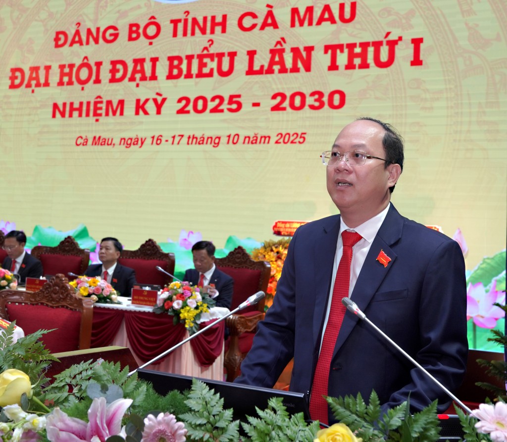 Bí thư Thành ủy Cần Thơ Đỗ Thanh Bình phát biểu tại phiên trù bị Đại hội đại biểu Đảng bộ thành phố Cần Thơ lần thứ I, nhiệm kỳ 2025 - 2030