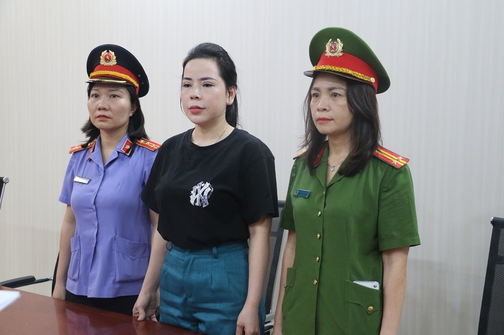 Đối tượng Phùng Thị Thu Hiền tại Cơ quan Công an
