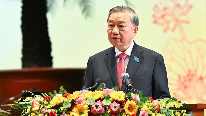 Tổng Bí thư Tô Lâm phát biểu chỉ đạo tại Đại hội đại biểu Đảng bộ thành phố Hà Nội lần thứ XVIII, nhiệm kỳ 2025 - 2030