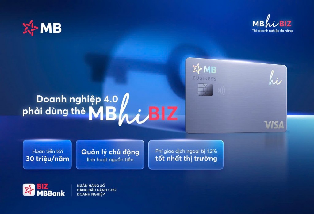 Thẻ MB Hi BIZ cho phép chủ thẻ doanh nghiệp linh hoạt nguồn tiền giữa tài khoản doanh nghiệp và hạn mức tín dụng