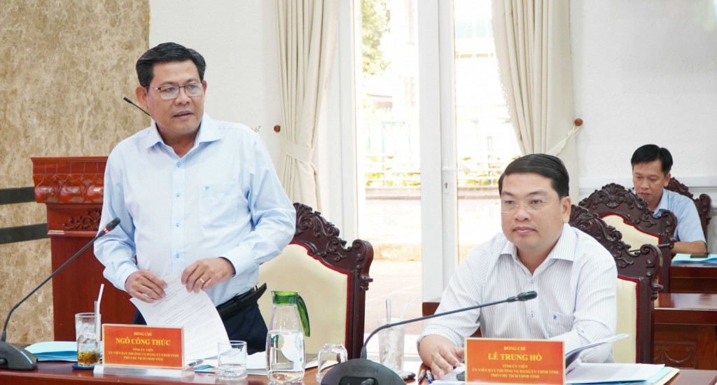 Phó Chủ tịch UBND tỉnh Ngô Công Thức phát biểu tại buổi làm việc