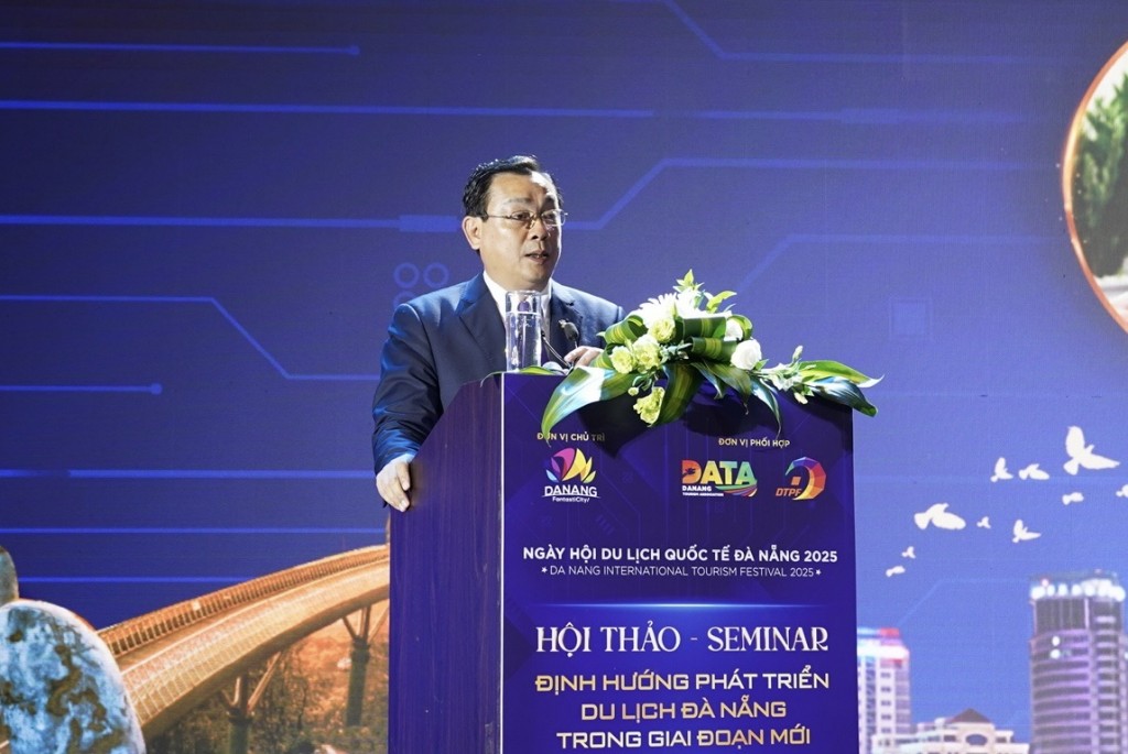 Cục trưởng Cục du lịch quốc gia Việt Nam Nguyễn Trùng Khánh phát biểu chỉ đạo tại hội thảo (Ảnh Út Vũ)