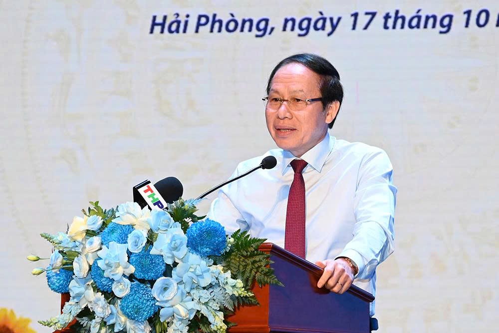 Đồng chí Lê Tiến Châu, Bí thư Thành ủy Hải Phòng  phát biểu tại buổi lễ