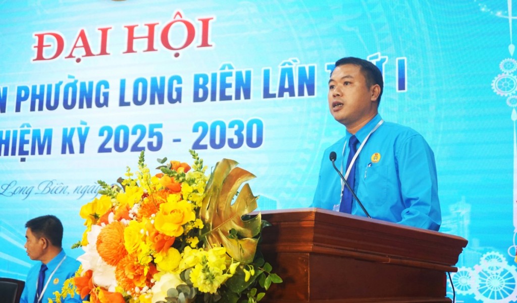 Đồng chí Nguyễn Đức Hà được chỉ định giữ chức Chủ tịch Công đoàn phường Long Biên khóa I, nhiệm kỳ 2025 - 2030. Ảnh: B.Duy