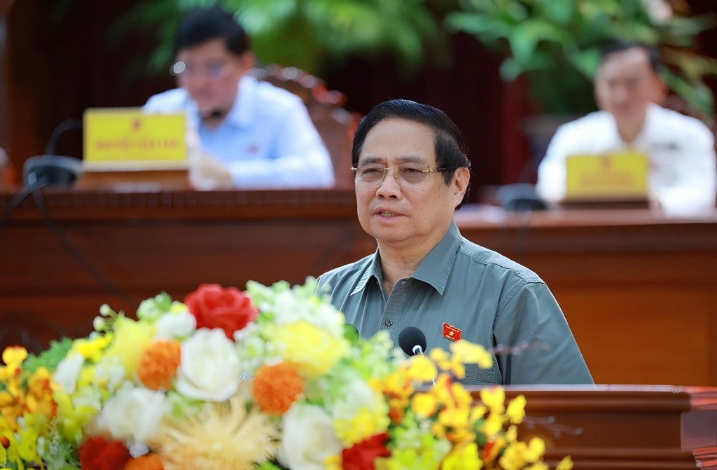 Thủ tướng Chính phủ Phạm Minh Chính phát biểu tại cuộc tiếp xúc cử tri.