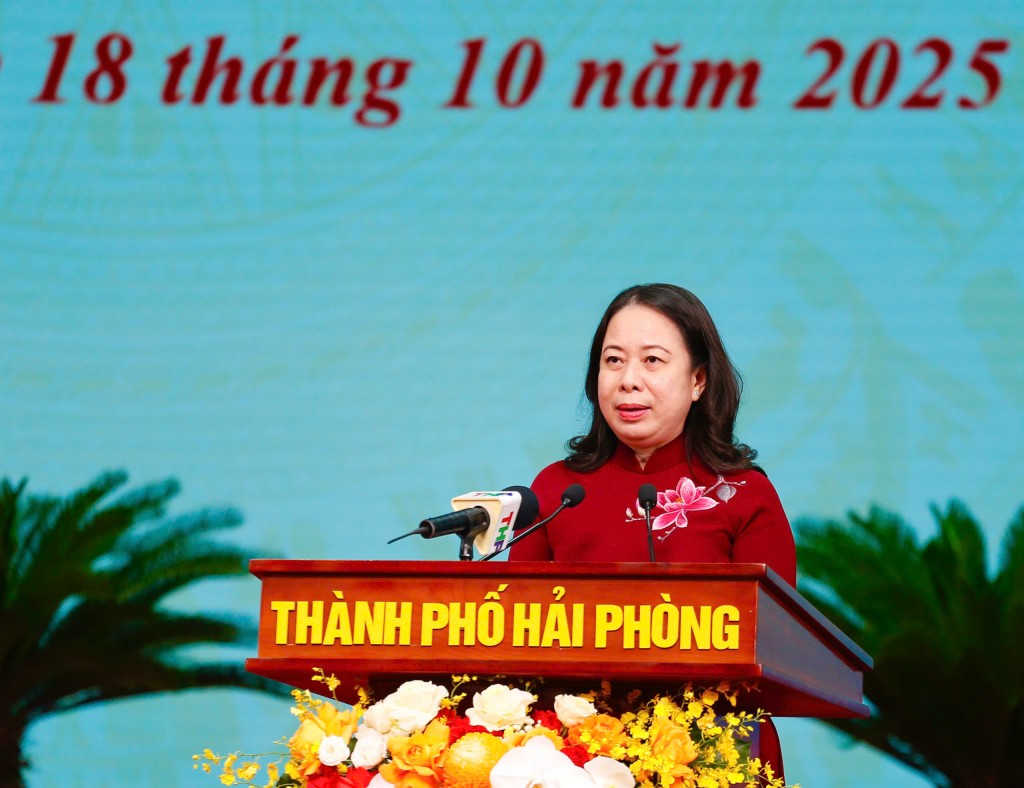 Phó Chủ tịch nước Võ Thị Ánh Xuân phát biểu chỉ đạo tại Đại hội Thi đua yêu nước thành phố Hải Phòng lần thứ Nhất, giai đoạn 2025–2030 Phó Chủ tịch nước Võ Thị Ánh Xuân phát biểu chỉ đạo tại Đại hội Thi đua yêu nước thành phố Hải Phòng lần thứ Nhất, giai đoạn 2025–2030