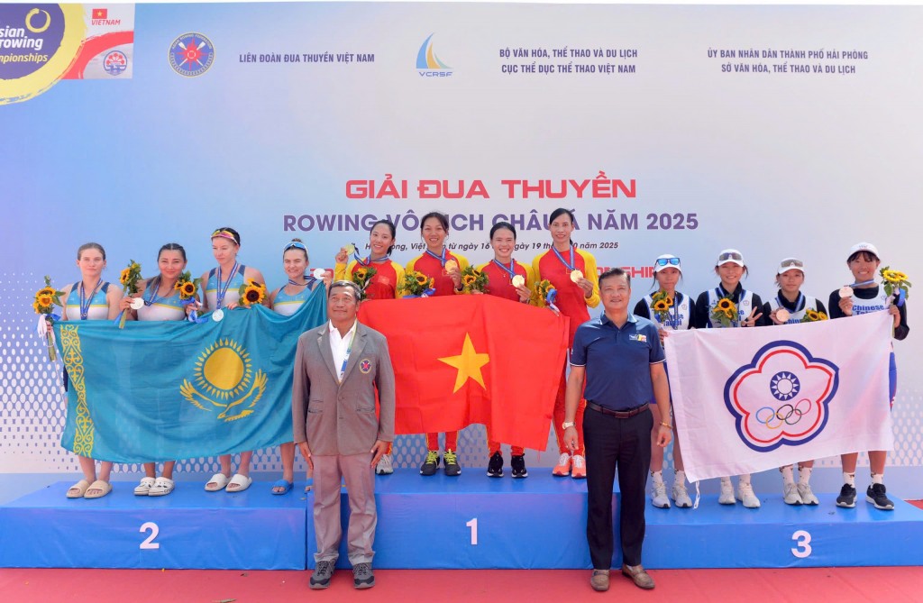 Đội tuyển Rowing nữ Việt Nam giành Huy chương Vàng tại Giải Đua thuyền Rowing vô địch châu Á năm 2025