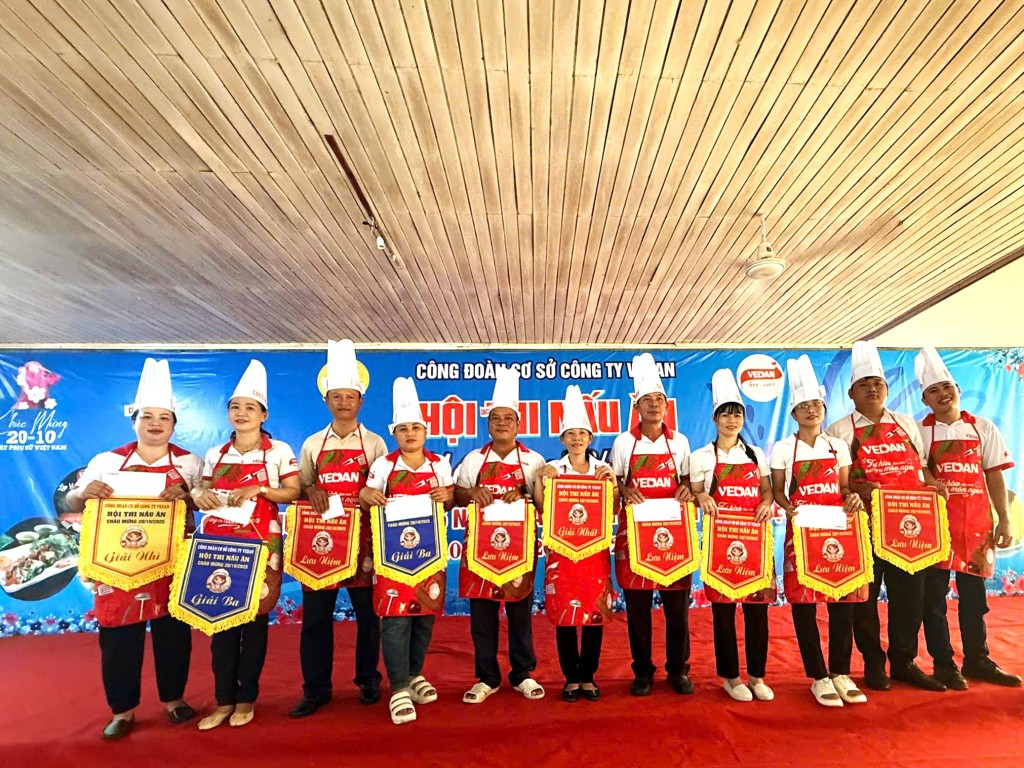 Các đội đoạt giải hội thi nấu ăn chi nhánh Vedan Phước Long