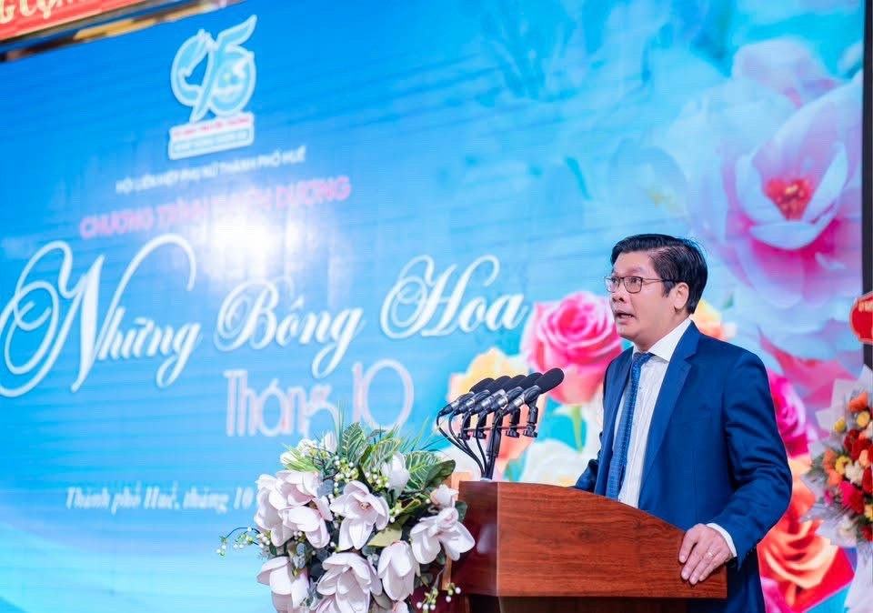 Phó Chủ tịch UBND thành phố Huế Nguyễn Chí Tài phát biểu tại buổi lễ 