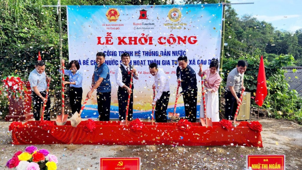 Khởi công công trình hệ thống dẫn nước và bể chứa nước sinh hoạt thôn Gia Tuyến, xã Cao Bồ, tỉnh Tuyên Quang.