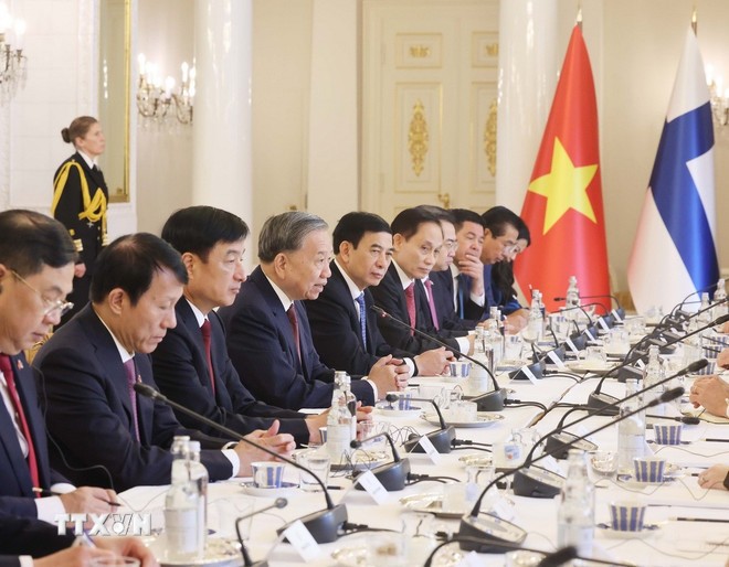 Tổng Bí thư Tô Lâm tại buổi hội đàm. (Ảnh: Thống Nhất/TTXVN)