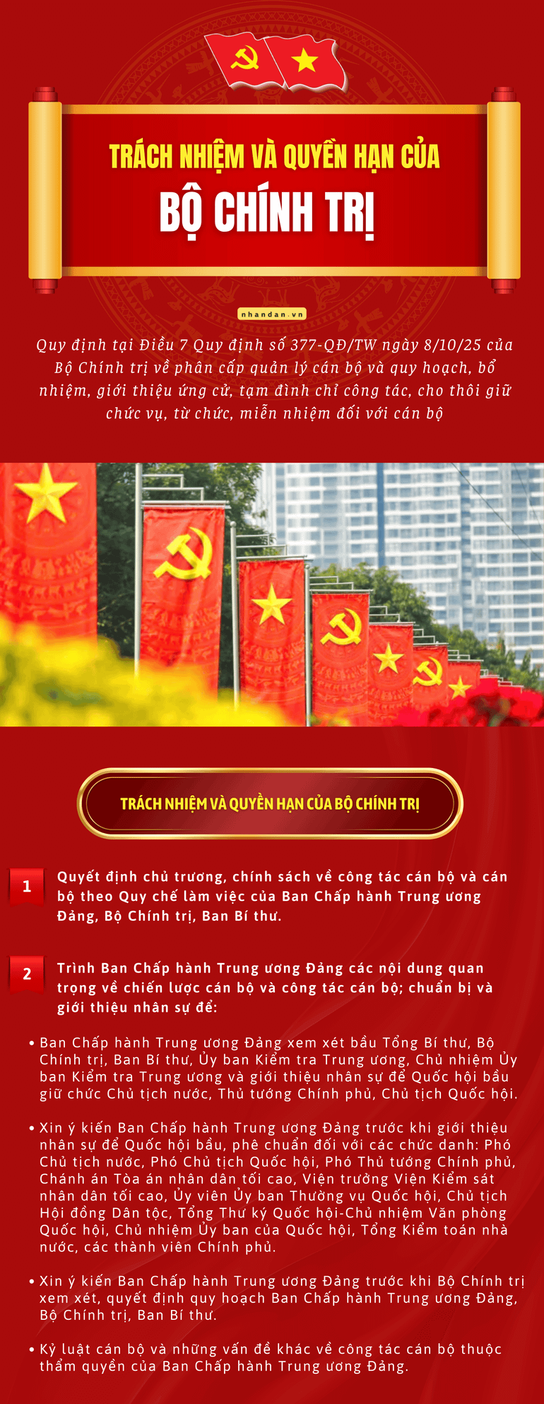 Trách nhiệm và quyền hạn của Bộ Chính trị Trách nhiệm và quyền hạn của Bộ Chính trị