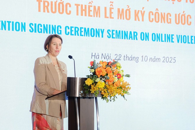 Bà Renee Deschamps, Phó Đại sứ Australia tại Việt Nam phát biểu tại hội thảo. (Ảnh: PV/Vietnam+)