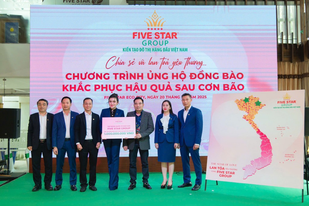 Five Star Group lan tỏa yêu thương: Quyên góp 1 tỷ đồng hỗ trợ đồng bào vùng lũ Five Star Group lan tỏa yêu thương: Quyên góp 1 tỷ đồng hỗ trợ đồng bào vùng lũ