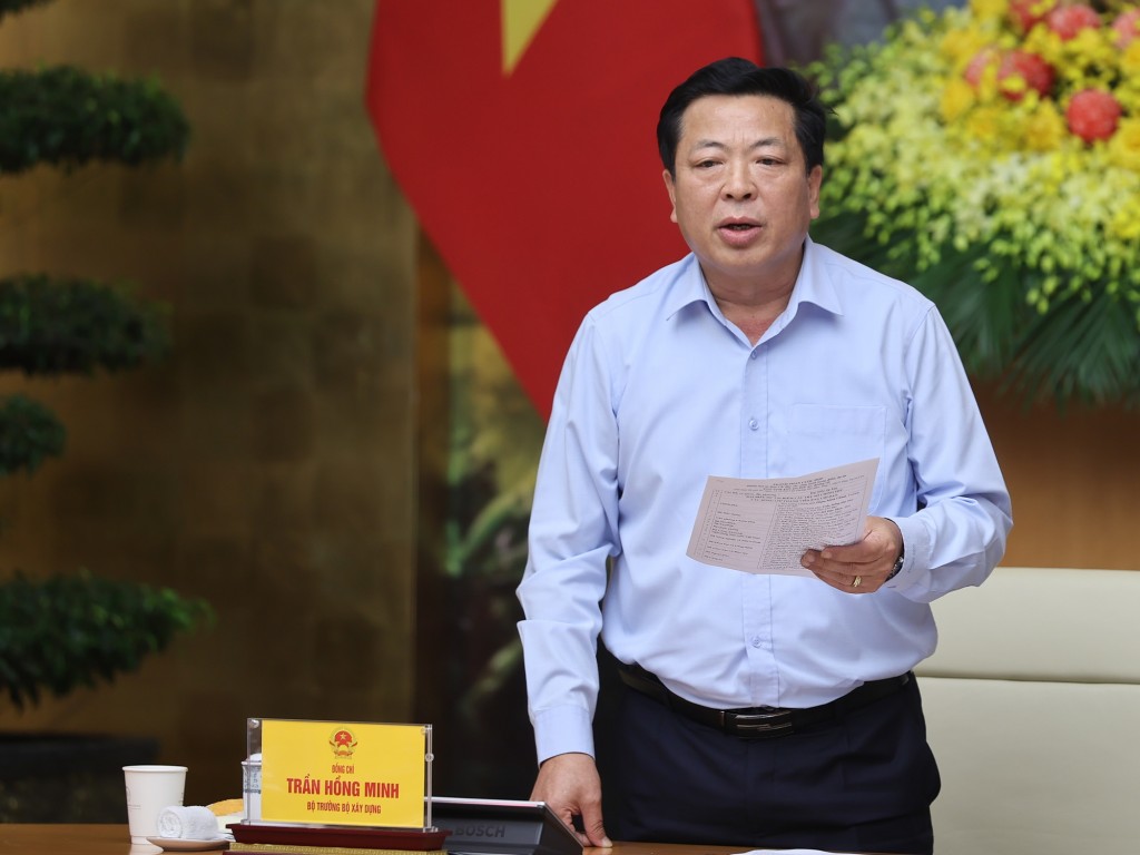 Bộ trưởng Bộ Xây dựng Trần Hồng Minh phát biểu tại phiên họp - Ảnh: VGP/Nhật Bắc Bộ trưởng Bộ Xây dựng Trần Hồng Minh phát biểu tại phiên họp - Ảnh: VGP/Nhật Bắc