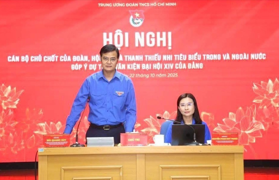 Hội nghị cán bộ chủ chốt của Đoàn, Hội, Đội và thanh thiếu nhi tiêu biểu trong và ngoài nước góp ý dự thảo văn kiện Đại hội XIV Hội nghị cán bộ chủ chốt của Đoàn, Hội, Đội và thanh thiếu nhi tiêu biểu trong và ngoài nước góp ý dự thảo văn kiện Đại hội XIV