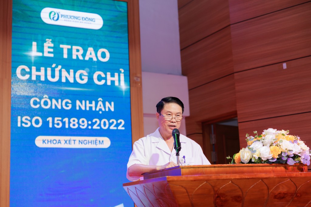 TTƯT. PGS. TS. BS Trần Đình Hà - Phó Giám đốc Bệnh viện Đa khoa Phương Đông phát biểu tại buổi lễ. TTƯT. PGS. TS. BS Trần Đình Hà - Phó Giám đốc Bệnh viện Đa khoa Phương Đông phát biểu tại buổi lễ.