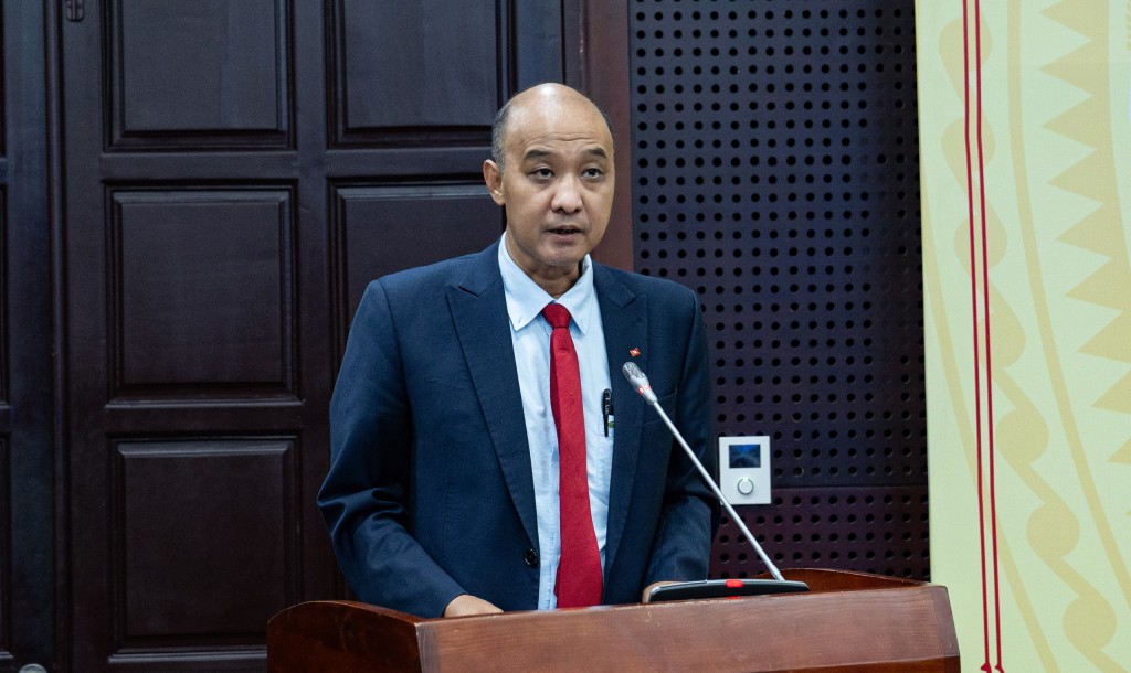 Phó Chủ tịch UBND TP Đà Nẵng Lê Quang Nam phát biểu khai mạc hội thảo (Ảnh Đ.Minh)
