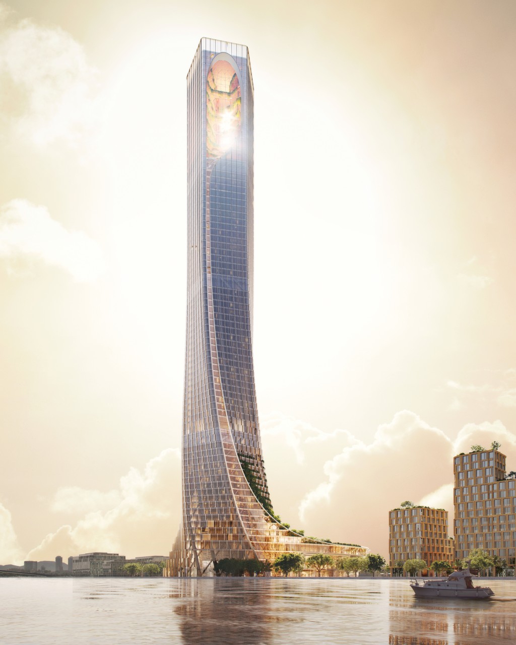 Da Nang Downtown tương lai sẽ sở hữu tòa tháp cao nhất miền Trung. Ảnh phối cảnh minh họa Sun Group