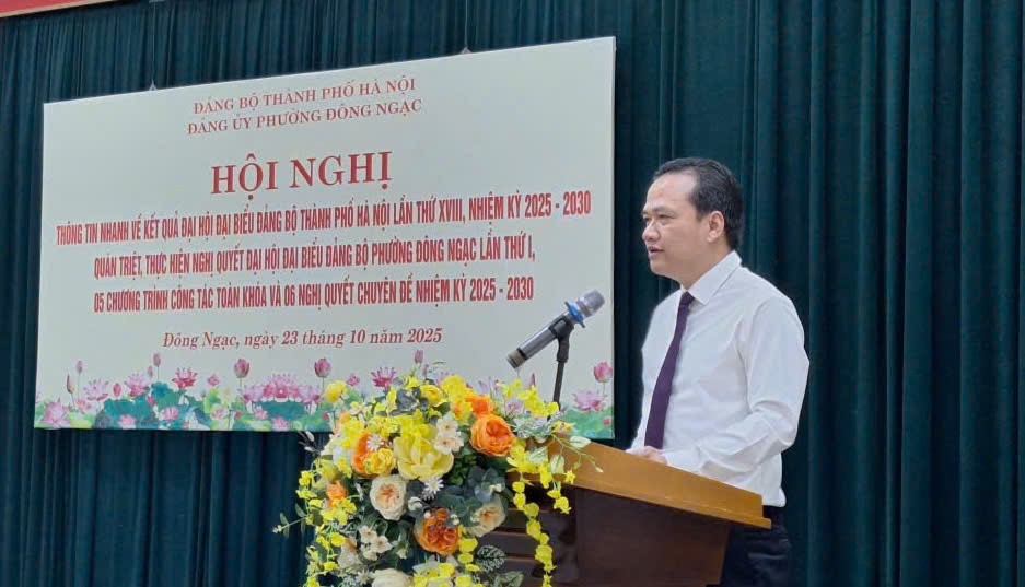 Đ/c Ngô Văn nam: Bí thư Đảng ủy, Chủ tịch HĐND phường thông tin nhanh về kết quả Đại hội đại biểu Đảng bộ Thành phố hà Nội lần thứ XVIII và Nghị quyết Đại hội đại biểu Đảng bộ phường Đông Ngạc lần thứ I, nhiệm kỳ 2025-2030 Đ/c Ngô Văn nam: Bí thư Đảng ủy, Chủ tịch HĐND phường thông tin nhanh về kết quả Đại hội đại biểu Đảng bộ Thành phố hà Nội lần thứ XVIII và Nghị quyết Đại hội đại biểu Đảng bộ phường Đông Ngạc lần thứ I, nhiệm kỳ 2025-2030