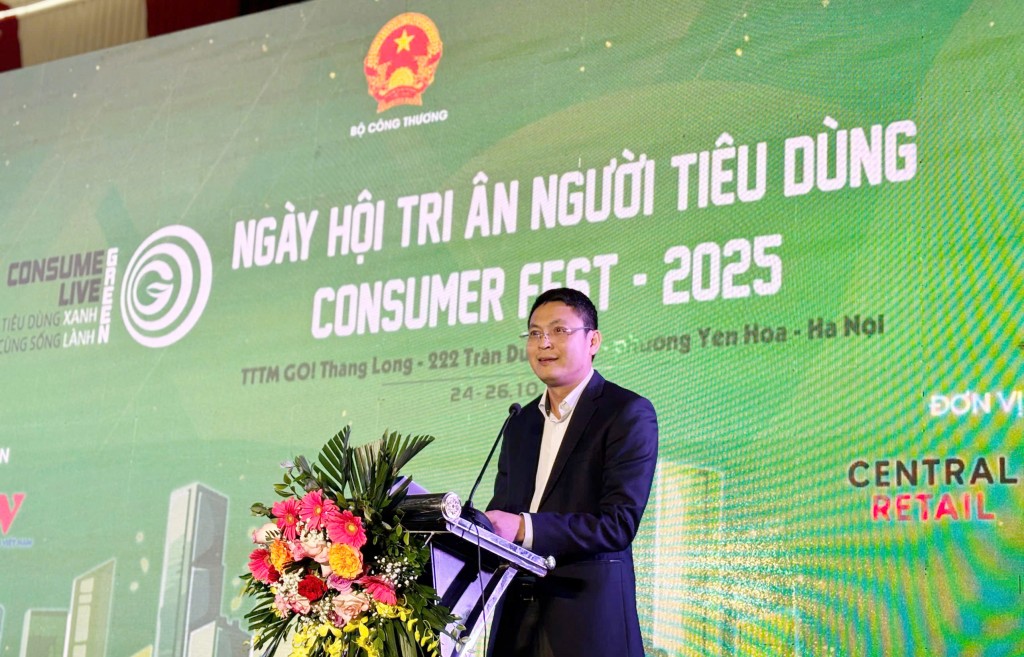 Chủ tịch Ủy ban Cạnh tranh Quốc gia, Bộ Công thương Trịnh Anh Tuấn phát biểu tại chương trình.