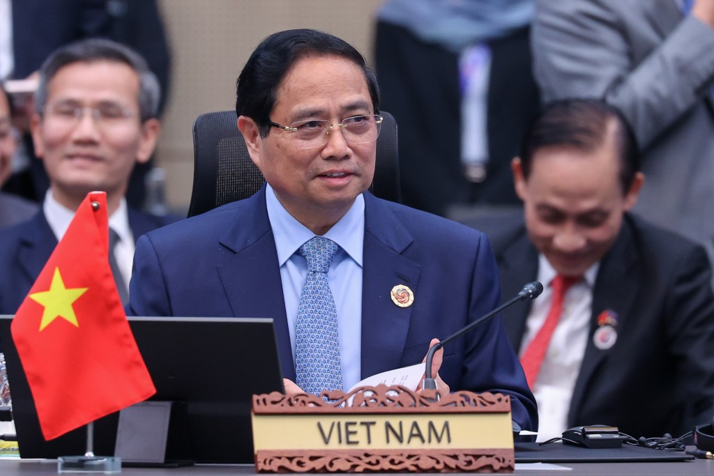 Phát biểu tại hội nghị, Thủ tướng Phạm Minh Chính nhấn mạnh: Quan hệ ASEAN - Nhật Bản cần chuyển biến mạnh mẽ với 3 trọng tâm hợp tác - Ảnh: VGP/Nhật Bắc Phát biểu tại hội nghị, Thủ tướng Phạm Minh Chính nhấn mạnh: Quan hệ ASEAN - Nhật Bản cần chuyển biến mạnh mẽ với 3 trọng tâm hợp tác - Ảnh: VGP/Nhật Bắc