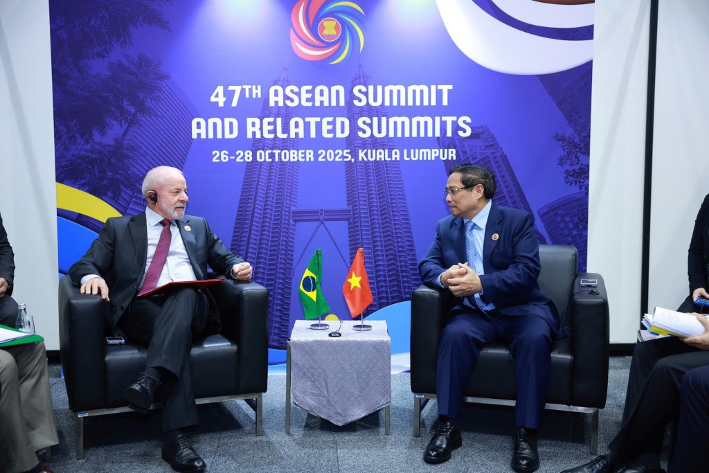 Thủ tướng Phạm Minh Chính đánh giá cao vị thế quốc tế ngày càng gia tăng của Brazil - Ảnh: VGP/Nhật Bắc Thủ tướng Phạm Minh Chính đánh giá cao vị thế quốc tế ngày càng gia tăng của Brazil - Ảnh: VGP/Nhật Bắc