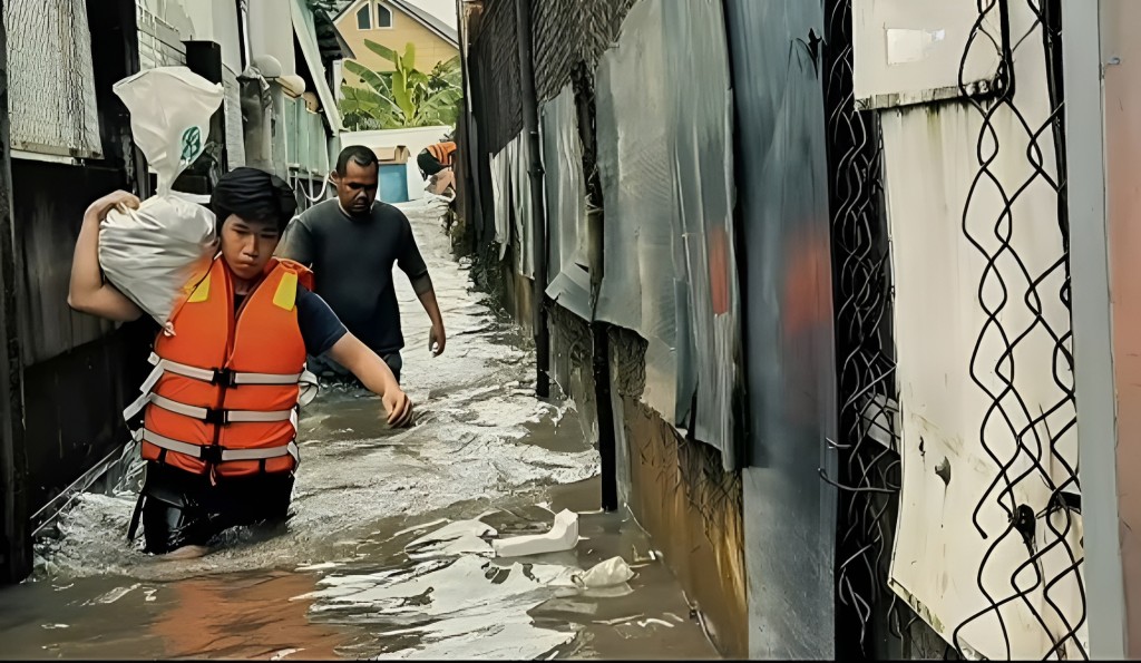 Chính quyền và người dân chung sức ứng phó triều cường Chính quyền và người dân chung sức ứng phó triều cường