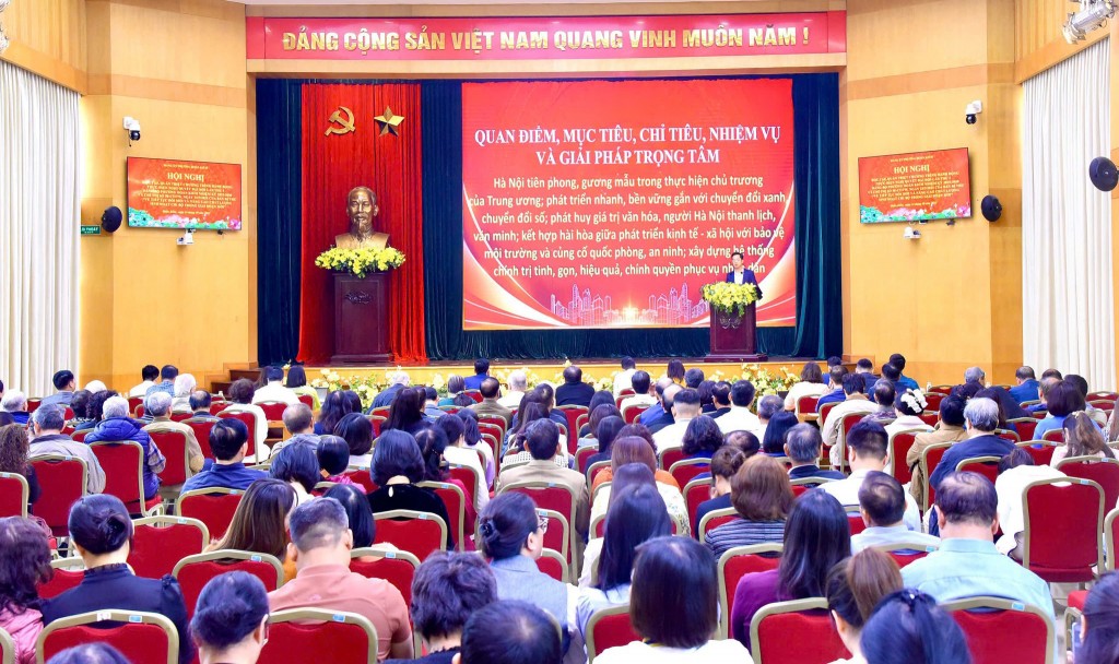 Quang cảnh Hội nghị học tập, quán triệt Chương trình hành động thực hiện Nghị quyết Đại hội 