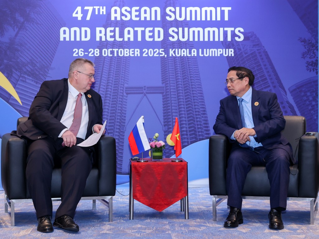 Thủ tướng Chính phủ khẳng định Việt Nam luôn coi trọng và ưu tiên việc phát triển thực chất quan hệ Đối tác chiến lược toàn diện Việt - Nga - Ảnh: VGP/Nhật Bắc Thủ tướng Chính phủ khẳng định Việt Nam luôn coi trọng và ưu tiên việc phát triển thực chất quan hệ Đối tác chiến lược toàn diện Việt - Nga - Ảnh: VGP/Nhật Bắc