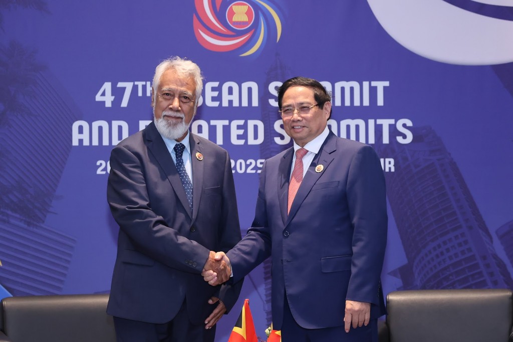 Thủ tướng Chính phủ Phạm Minh Chính gặp Thủ tướng Timor-Leste Xanana Gusmão - Ảnh: VGP/Nhật Bắc