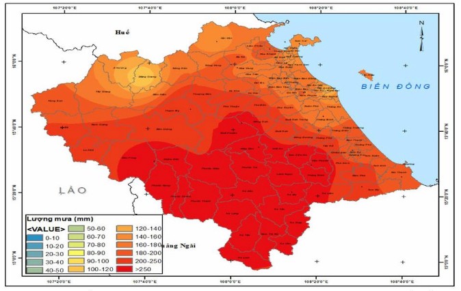 Bản đồ dự báo mưa 24 giờ (từ 22h 28/10 đến 22h 29/10) trên đất liền TP Đà Nẵng. (Nguồn: Đài Khí tượng Thủy văn Trung Bộ). Bản đồ dự báo mưa 24 giờ (từ 22h 28/10 đến 22h 29/10) trên đất liền TP Đà Nẵng. (Nguồn: Đài Khí tượng Thủy văn Trung Bộ).