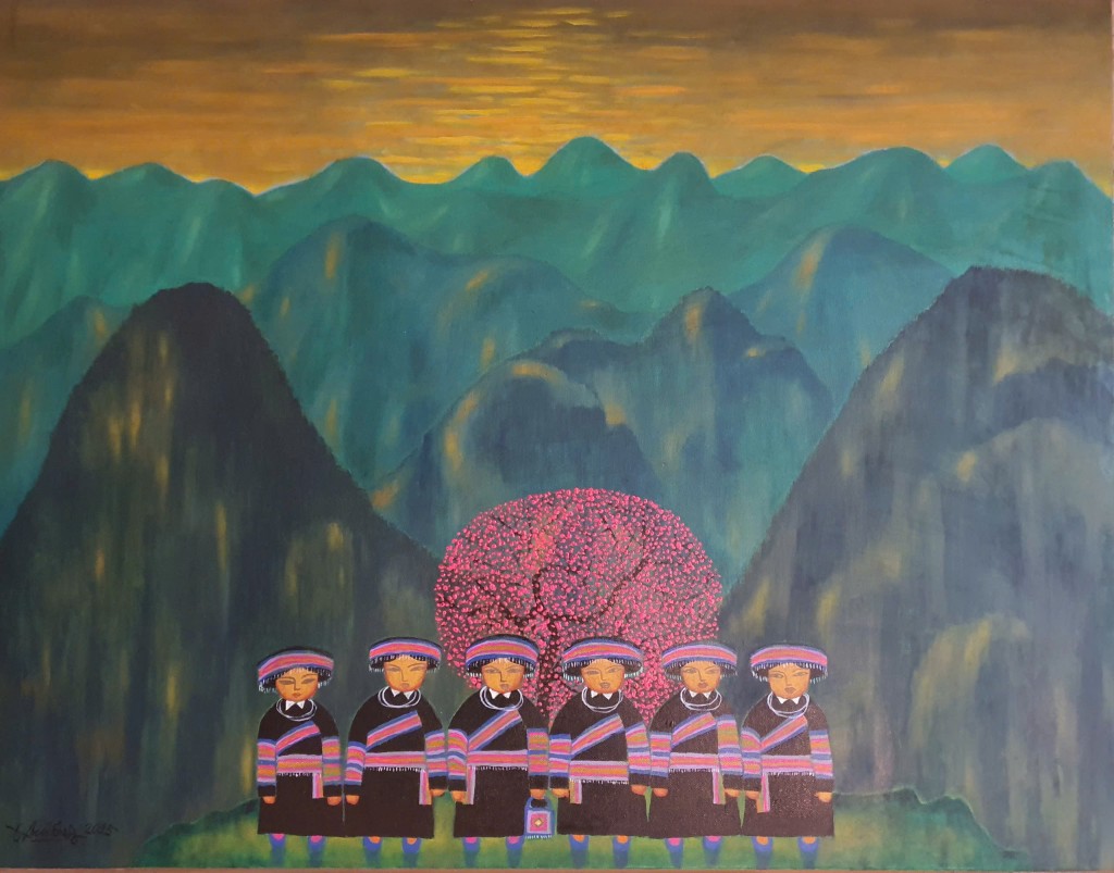 Tác phẩm “Những cô gái vùng cao” - họa sỹ Quách Đông Phương Tác phẩm “Những cô gái vùng cao” - họa sỹ Quách Đông Phương