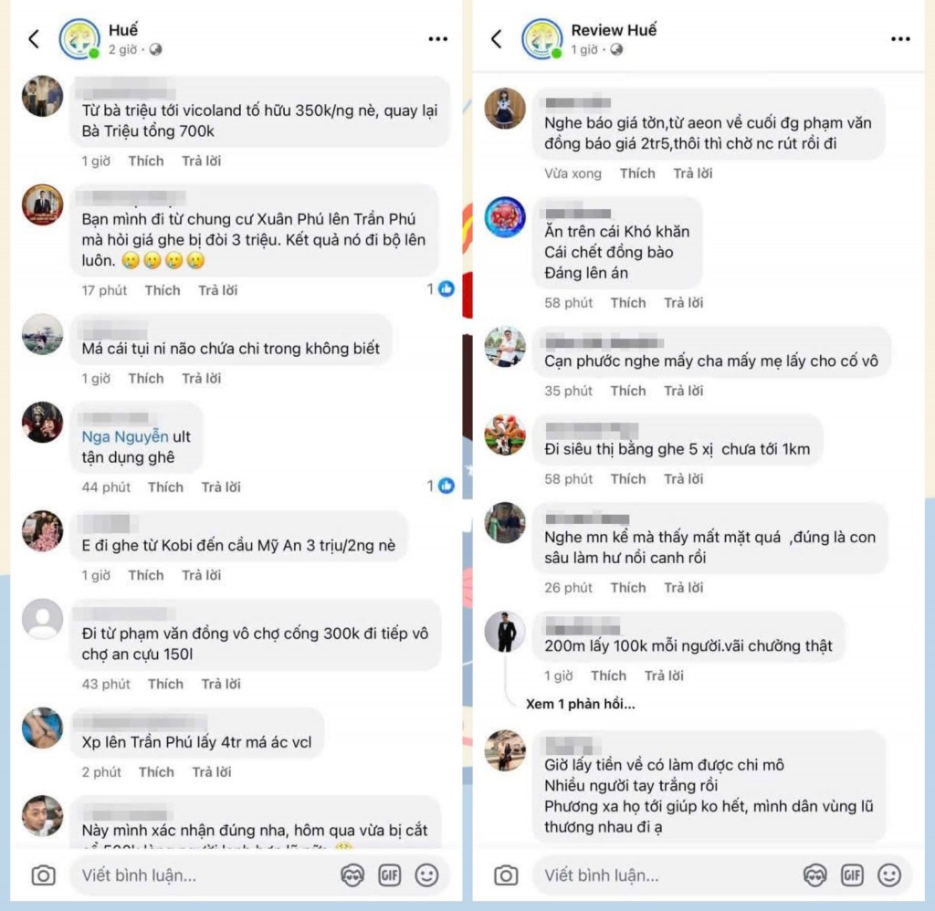 Nhiều người phản ánh tình trạng chặt chém dịch vụ cứu hộ và thuê thuyền đi