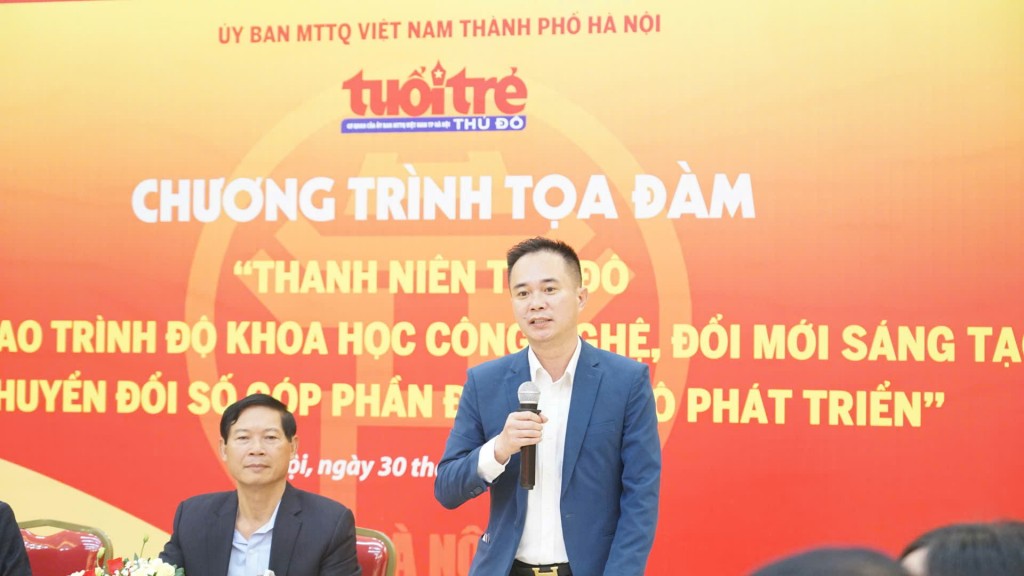 Nhà báo Ngô Vương Tuấn - Phó Tổng Biên tập báo Tuổi trẻ Thủ đô nhấn mạnh về tính nhân văn của báo chí trong thời đại số