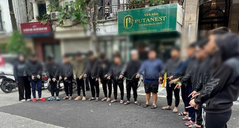 Các đối tượng bị bắt giữ. Ảnh: Công an TP Hà Nội