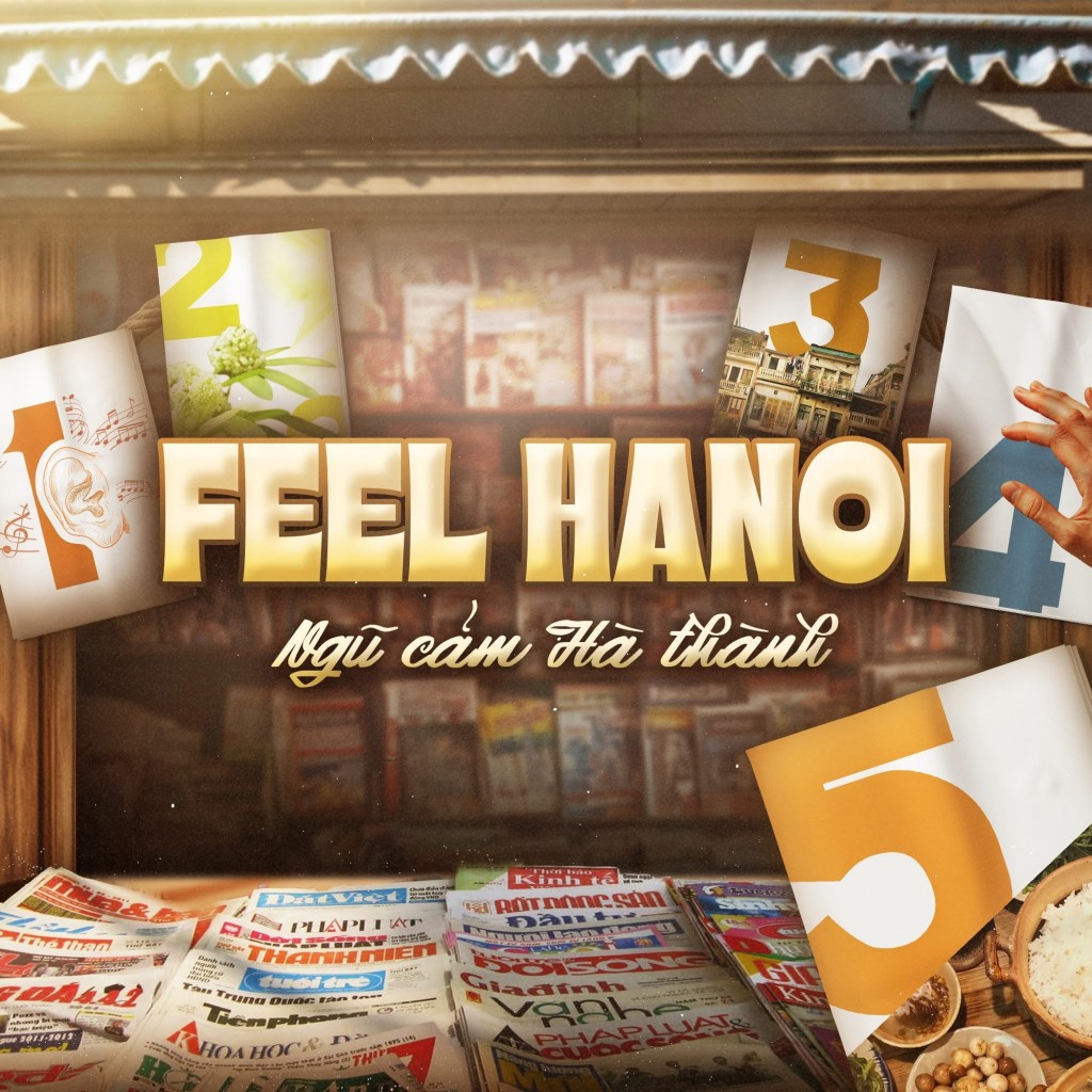 Bộ nhận diện của Feel Hanoi - Ngũ Cảm Hà Thành mang nhiều nét đặc trưng của Hà Nội