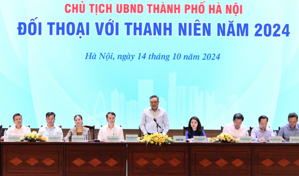 Chủ tịch UBND thành phố Hà Nội Trần Sỹ Thanh đối thoại với thanh niên năm 2024